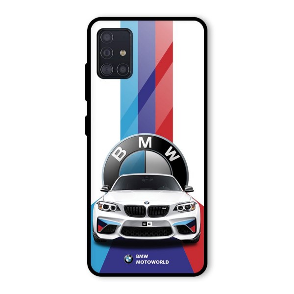 Track Supercar Glass Back Case for Galaxy A51