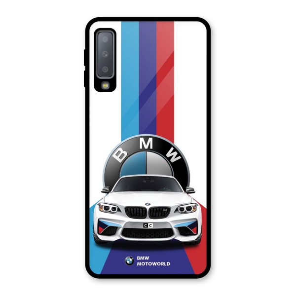 Track Supercar Glass Back Case for Galaxy A7 (2018)