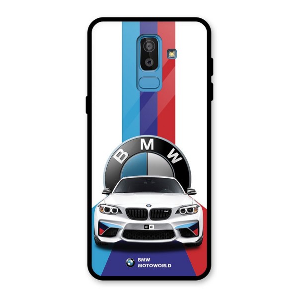 Track Supercar Glass Back Case for Galaxy J8