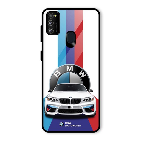 Track Supercar Glass Back Case for Galaxy M21