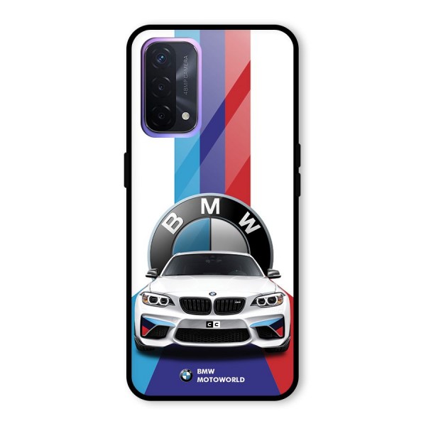 Track Supercar Glass Back Case for Oppo A74 5G