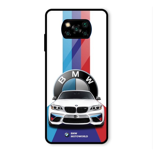 Track Supercar Glass Back Case for Poco X3 Pro