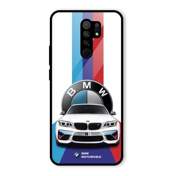 Track Supercar Glass Back Case for Redmi 9 Prime