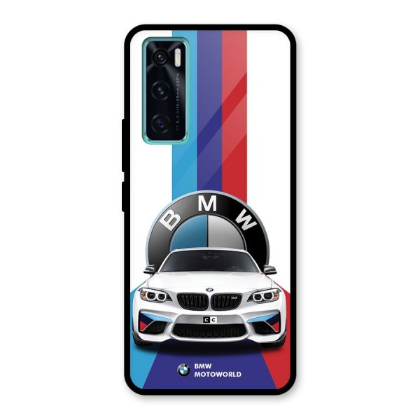 Track Supercar Glass Back Case for Vivo V20 SE