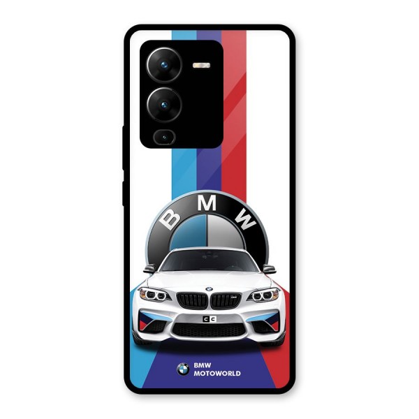 Track Supercar Glass Back Case for Vivo V25 Pro