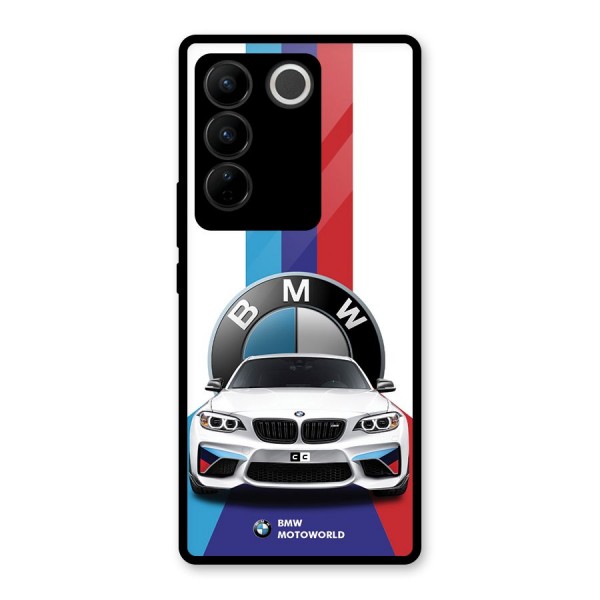 Track Supercar Glass Back Case for Vivo V27 Pro