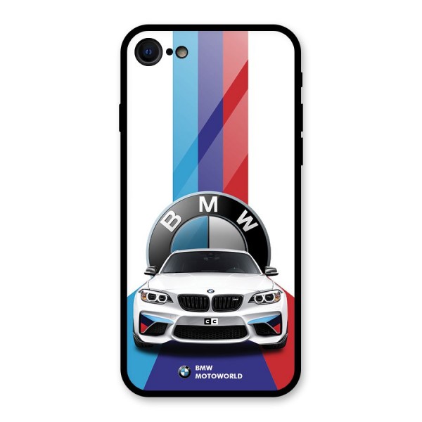 Track Supercar Glass Back Case for iPhone 8