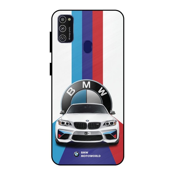 Track Supercar Metal Back Case for Galaxy M21