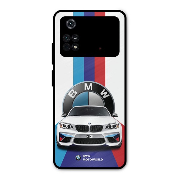 Track Supercar Metal Back Case for Poco M4 Pro 4G