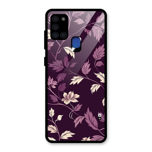 Traditional Florals Glass Back Case for Galaxy A21s