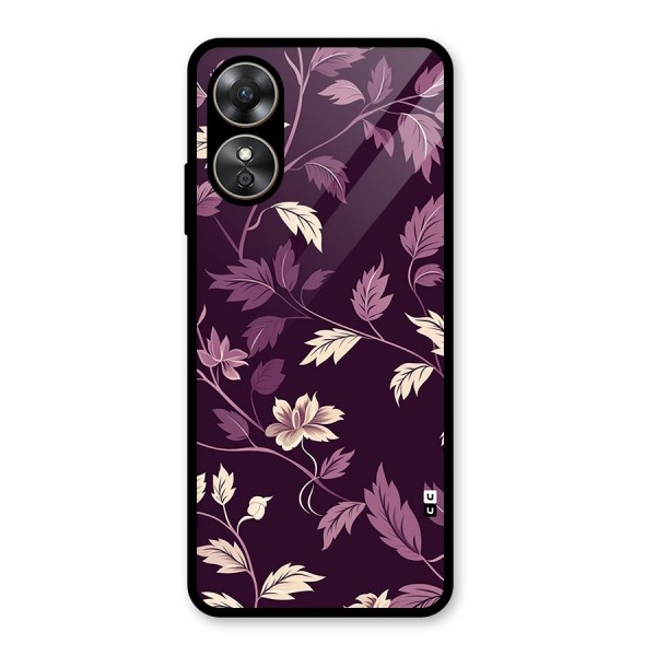 Traditional Florals Glass Back Case for Oppo A17