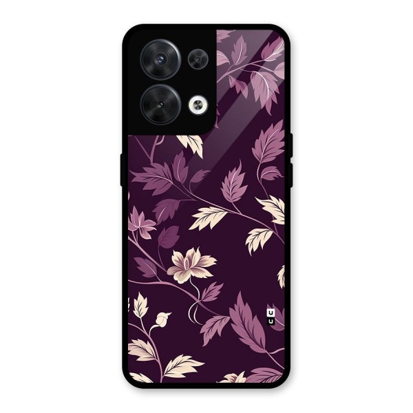 Traditional Florals Glass Back Case for Oppo Reno8 5G