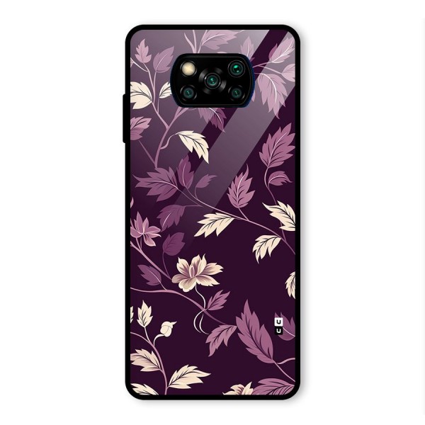 Traditional Florals Glass Back Case for Poco X3 Pro