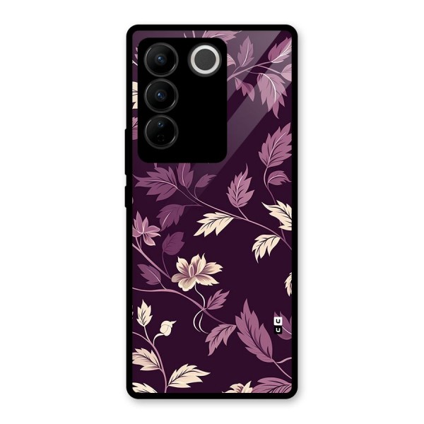 Traditional Florals Glass Back Case for Vivo V27 Pro