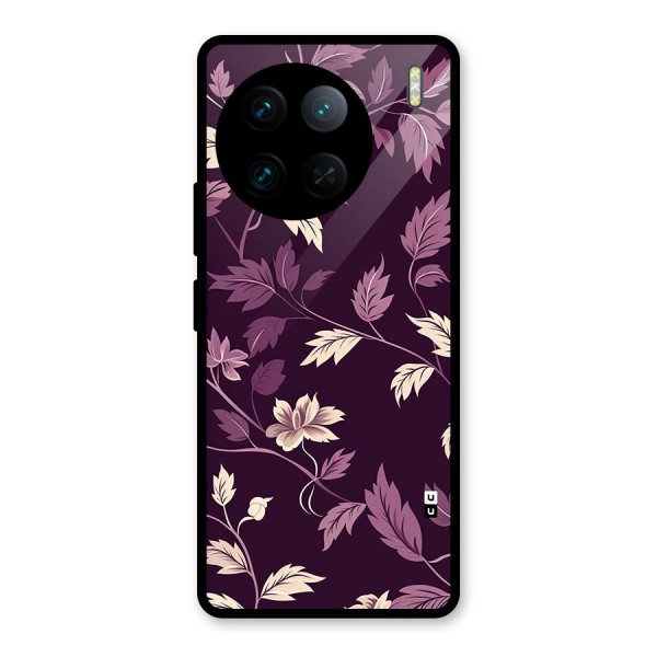 Traditional Florals Glass Back Case for Vivo X90 Pro