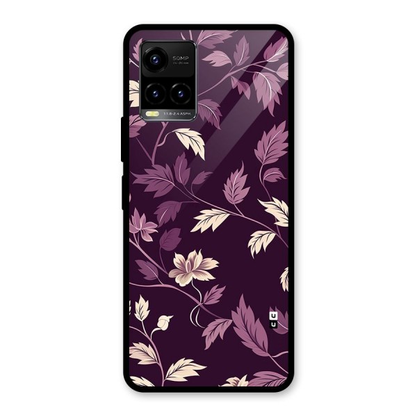 Traditional Florals Glass Back Case for Vivo Y21A