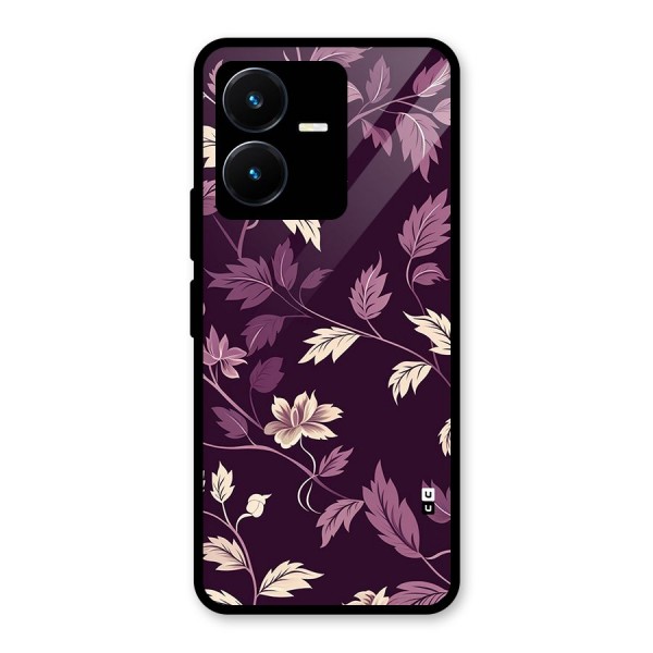 Traditional Florals Glass Back Case for Vivo Y22