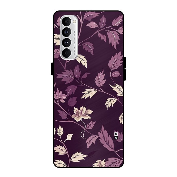 Traditional Florals Metal Back Case for Oppo Reno4 Pro