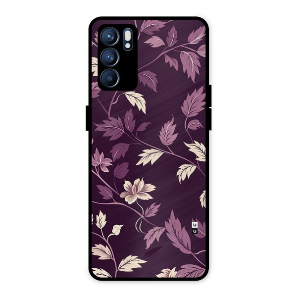 Traditional Florals Metal Back Case for Oppo Reno6 5G