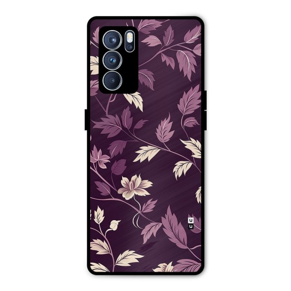 Traditional Florals Metal Back Case for Oppo Reno6 Pro 5G