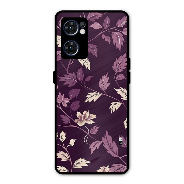 Traditional Florals Metal Back Case for Oppo Reno7 5G