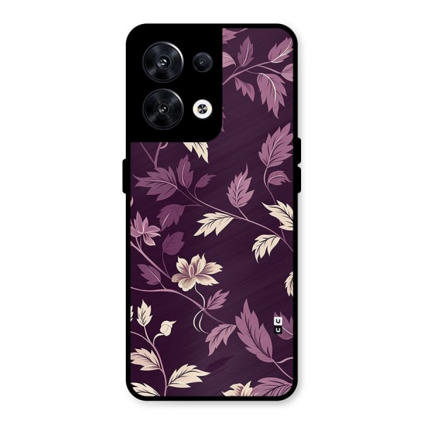 Traditional Florals Metal Back Case for Oppo Reno8 5G