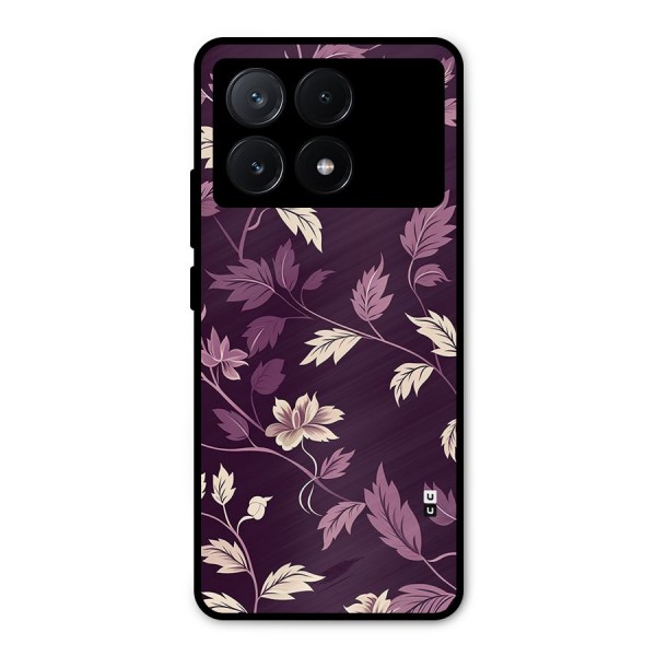 Traditional Florals Metal Back Case for Poco X6 Pro