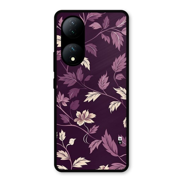 Traditional Florals Metal Back Case for Vivo T2