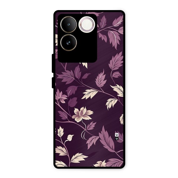 Traditional Florals Metal Back Case for Vivo T2 Pro