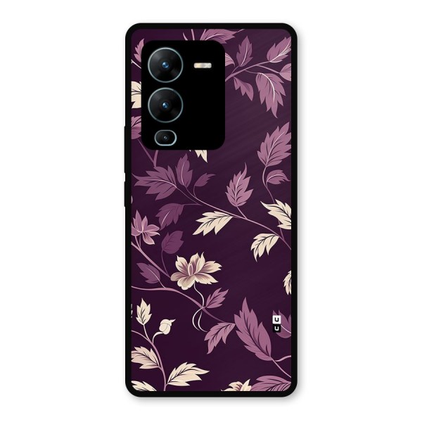 Traditional Florals Metal Back Case for Vivo V25 Pro