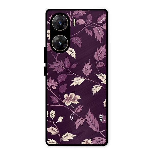 Traditional Florals Metal Back Case for Vivo V29e