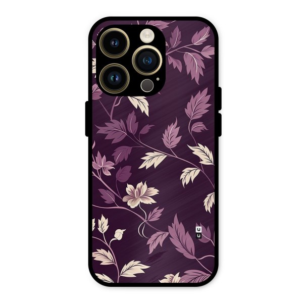 Traditional Florals Metal Back Case for iPhone 14 Pro