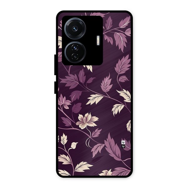 Traditional Florals Metal Back Case for iQOO Z6