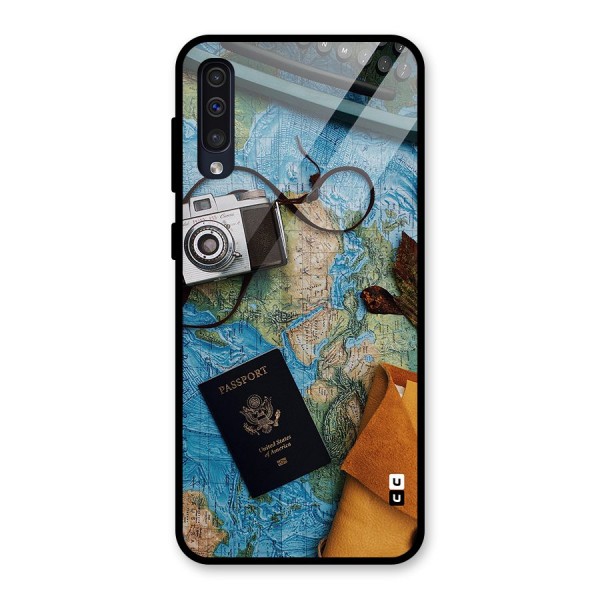 Travel Essentials Glass Back Case for Galaxy A50