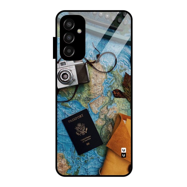 Travel Essentials Glass Back Case for Galaxy F13