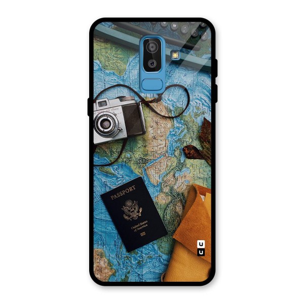 Travel Essentials Glass Back Case for Galaxy J8