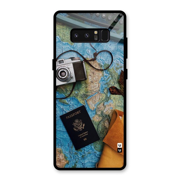 Travel Essentials Glass Back Case for Galaxy Note 8