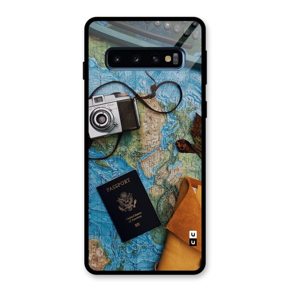 Travel Essentials Glass Back Case for Galaxy S10