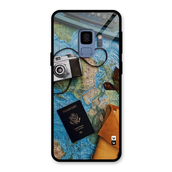 Travel Essentials Glass Back Case for Galaxy S9