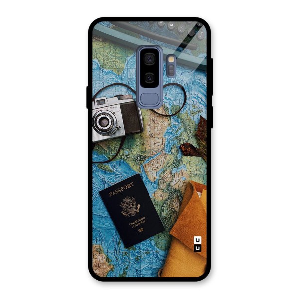 Travel Essentials Glass Back Case for Galaxy S9 Plus