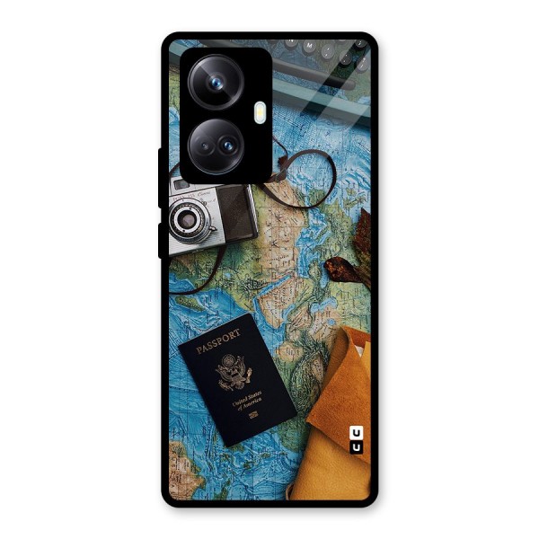 Travel Essentials Glass Back Case for Realme 10 Pro Plus