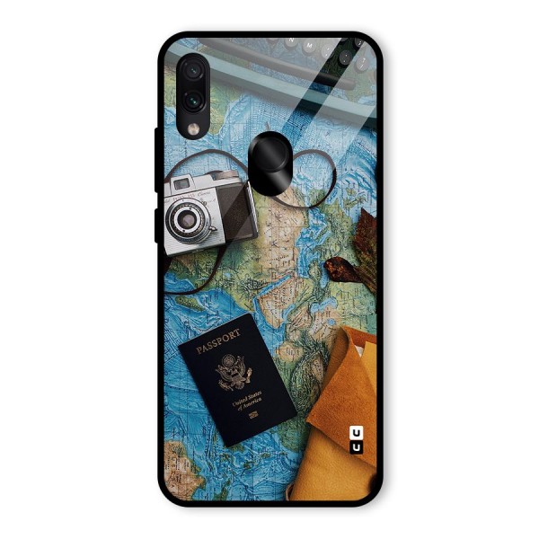 Travel Essentials Glass Back Case for Redmi Note 7S