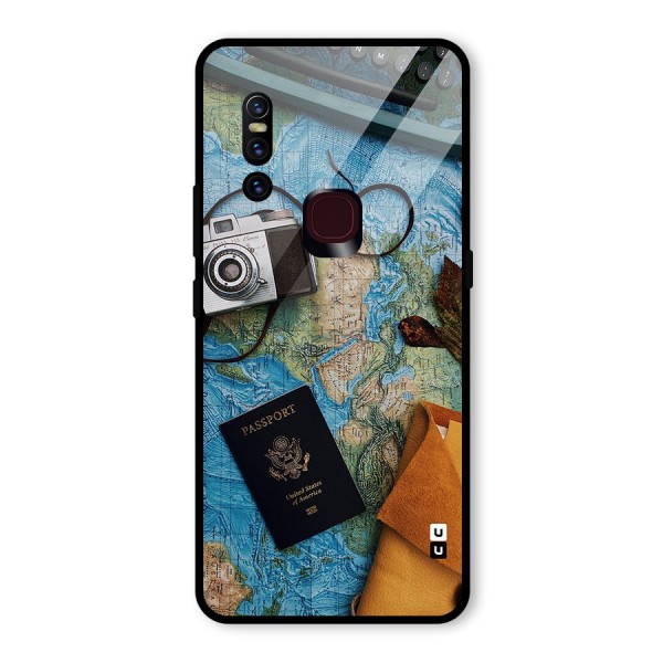 Travel Essentials Glass Back Case for Vivo V15