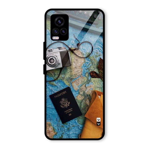 Travel Essentials Glass Back Case for Vivo V20 2021