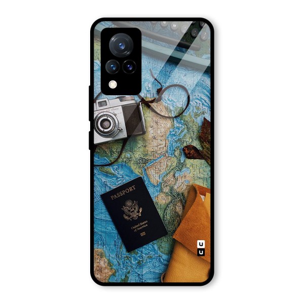 Travel Essentials Glass Back Case for Vivo V21 5G