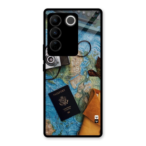 Travel Essentials Glass Back Case for Vivo V27