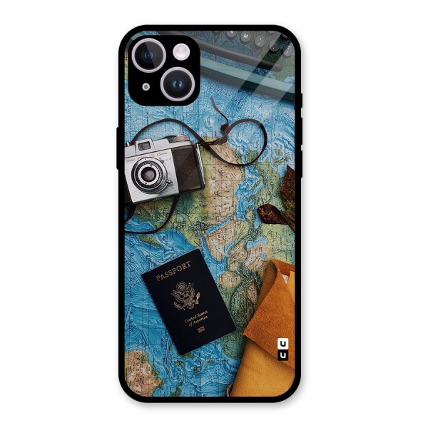 Travel Essentials Glass Back Case for iPhone 14 Plus