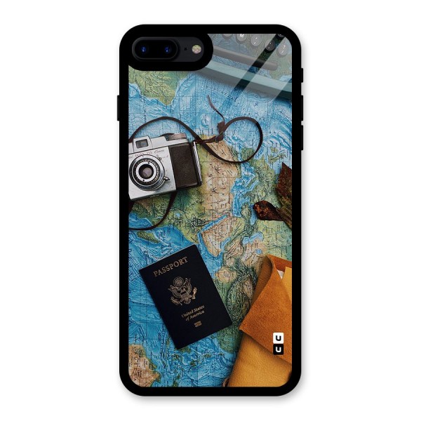 Travel Essentials Glass Back Case for iPhone 8 Plus