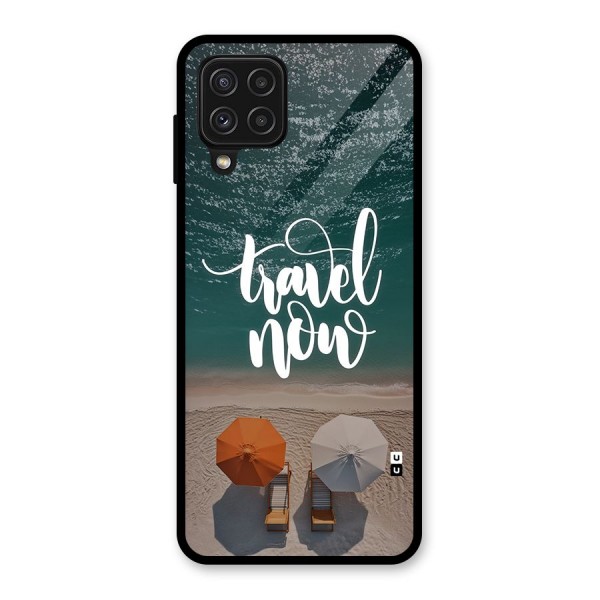 Travel Now Glass Back Case for Galaxy A22 4G