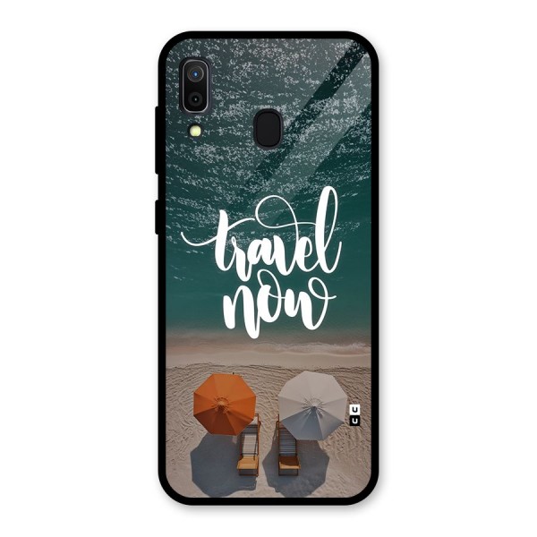 Travel Now Glass Back Case for Galaxy A30